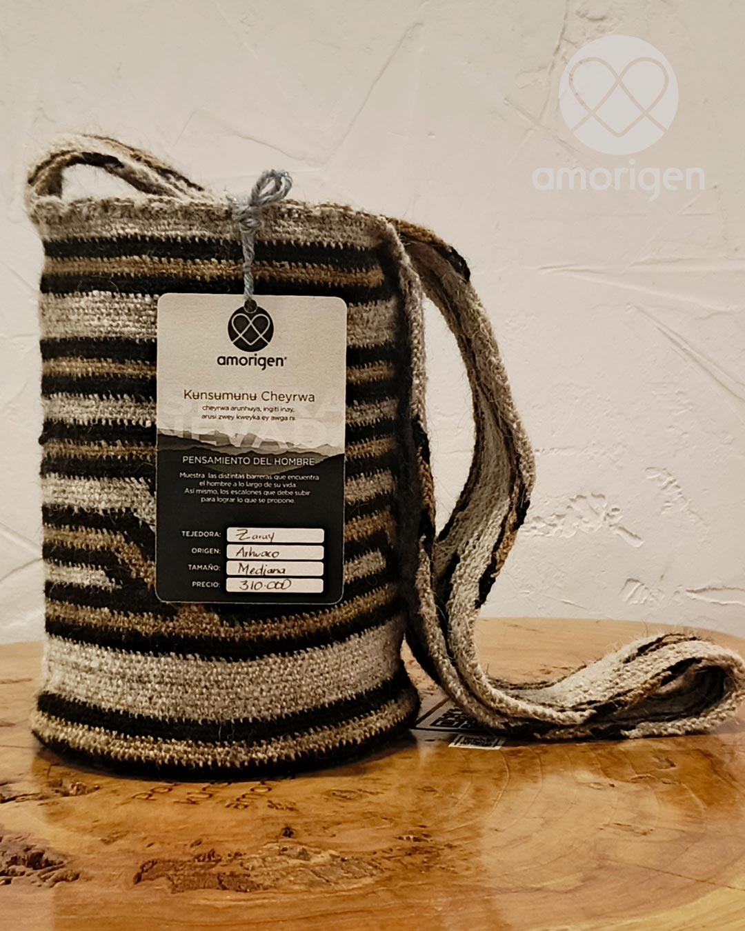 MOCHILA ARHUACA MEDIANA - PENSAMIENTO DE HOMBRE